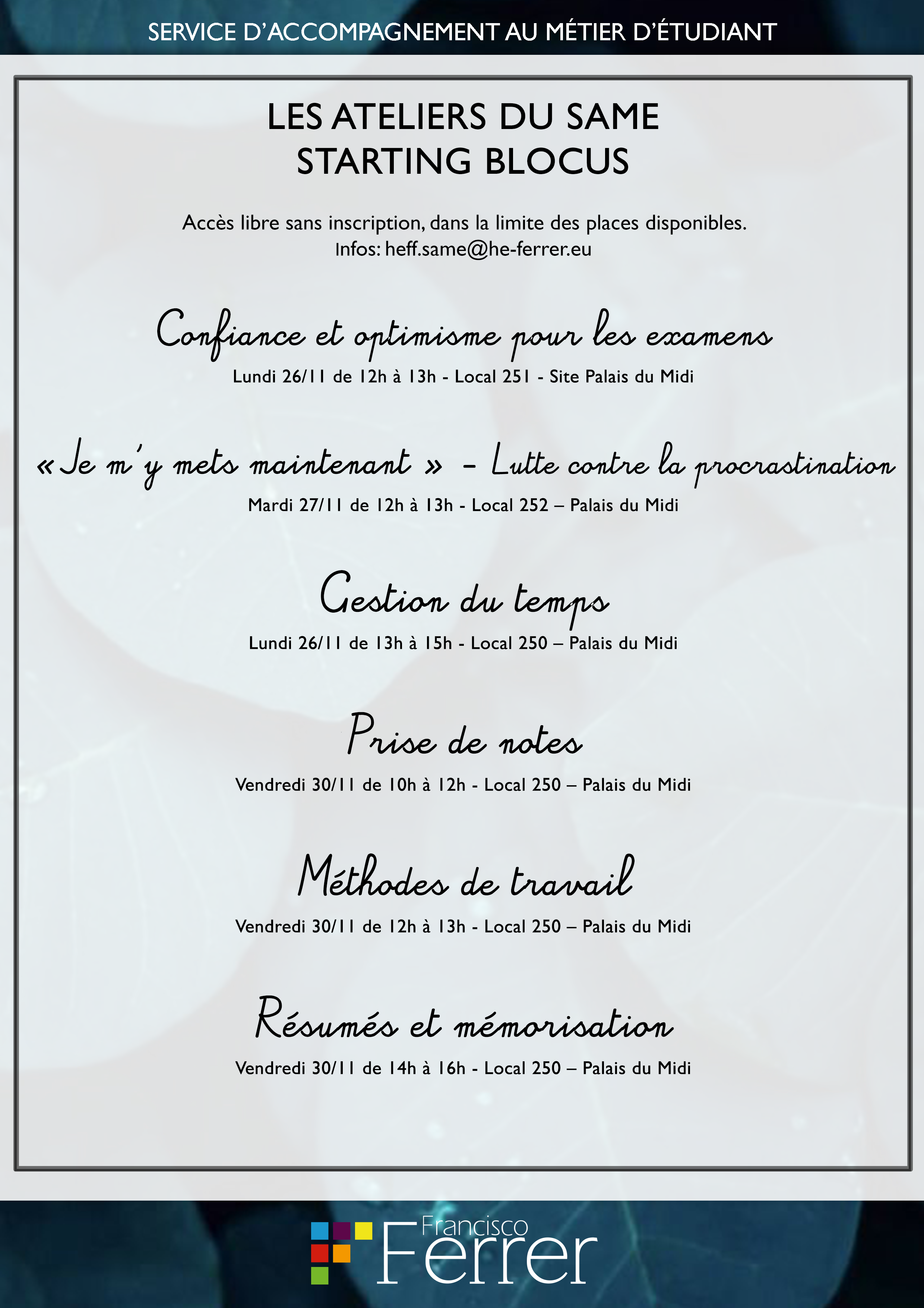 Les ateliers du SAME : starting blocus